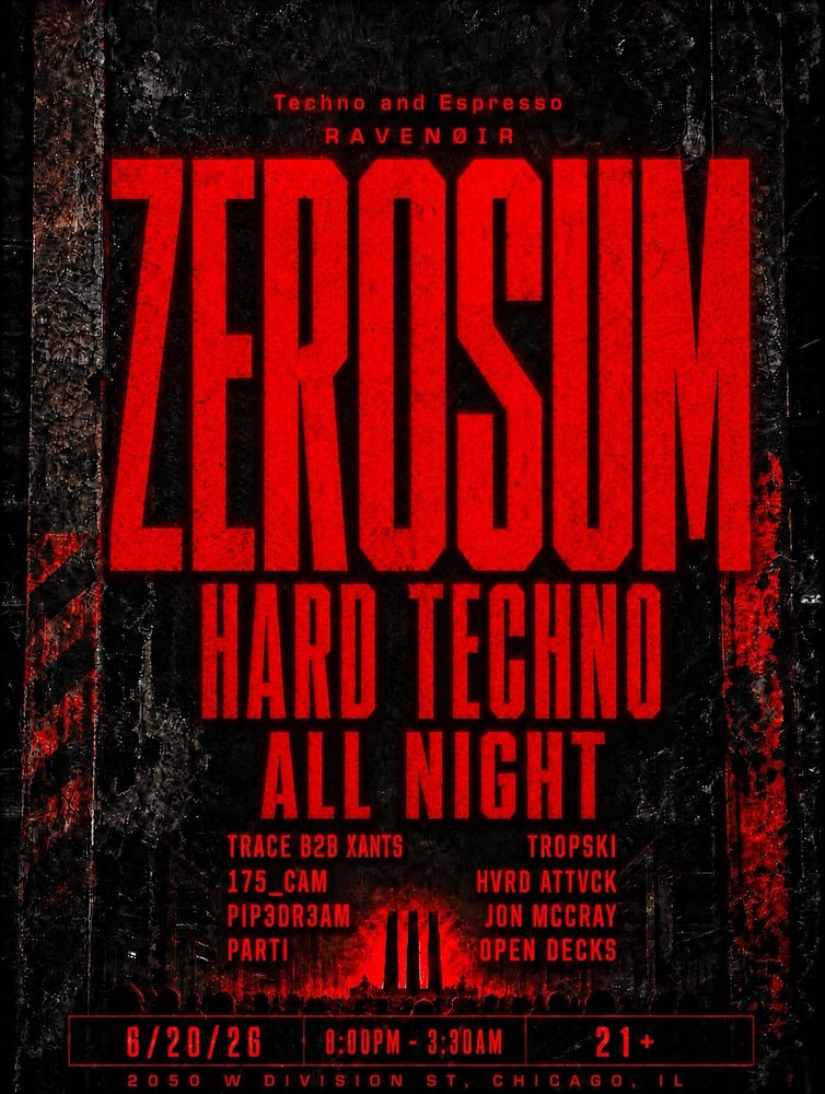 ZEROSUM flyer, Techno & Espresso